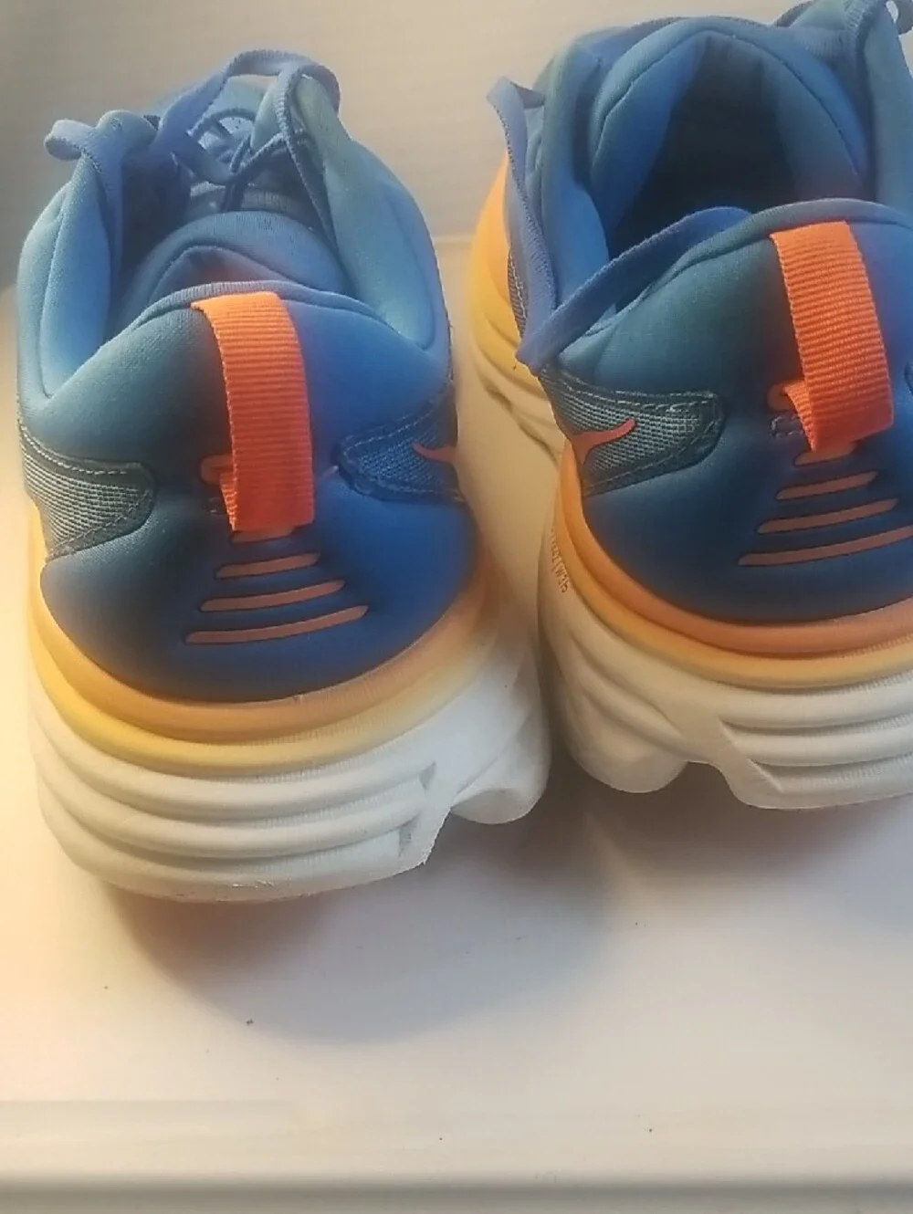 Hoka Bondi 8 men's ’s Running Shoes — Blue with Orange Accents